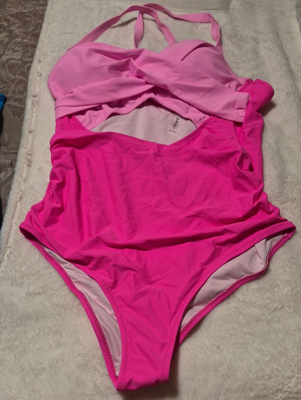 Pink One-Piece Swimsuit - Two-Tone Pink